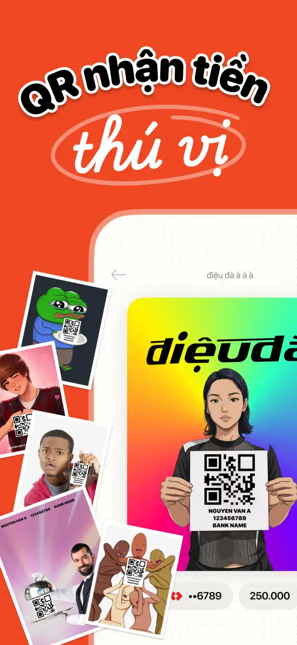 Mẫu QR nhận tiền ghép vào ảnh meme hài hước trong QRmeme