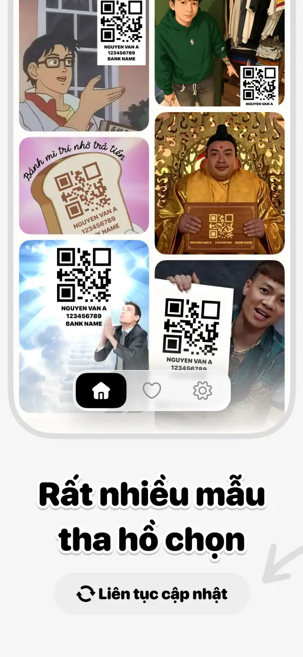 Rất nhiều mẫu QR tha hồ chọn, liên tục cập nhật